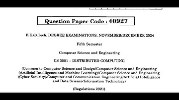 CS3551 Distributed Computing Nov/Dec 2024