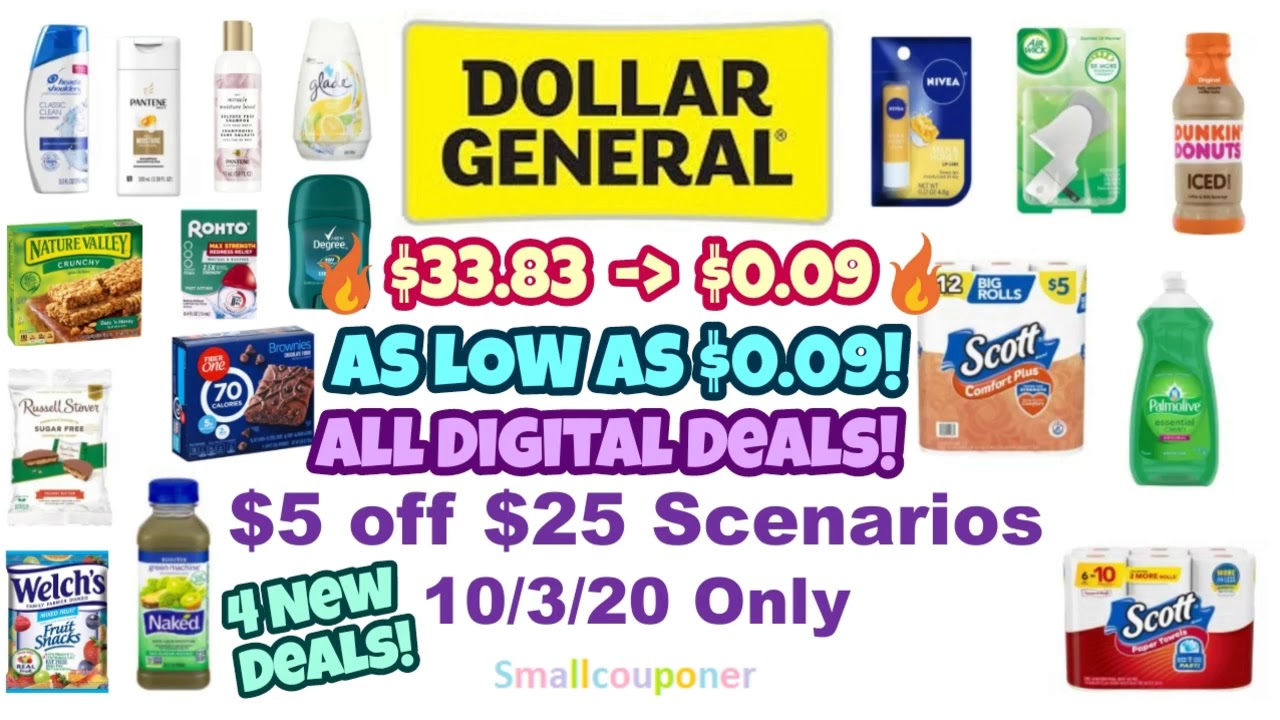 Dollar General $5 off $25 Scenarios 10/3/20! All Digital Deals! Check  pinned comment for updates!