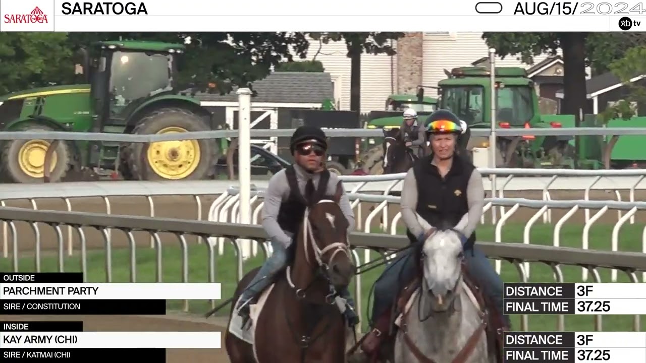 Work of the Day at Saratoga: Parchment Party (Outside) & Kay Army worked 3 Furlongs on August 15th