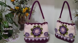 Bolsa primavera em crochê com Maria José.