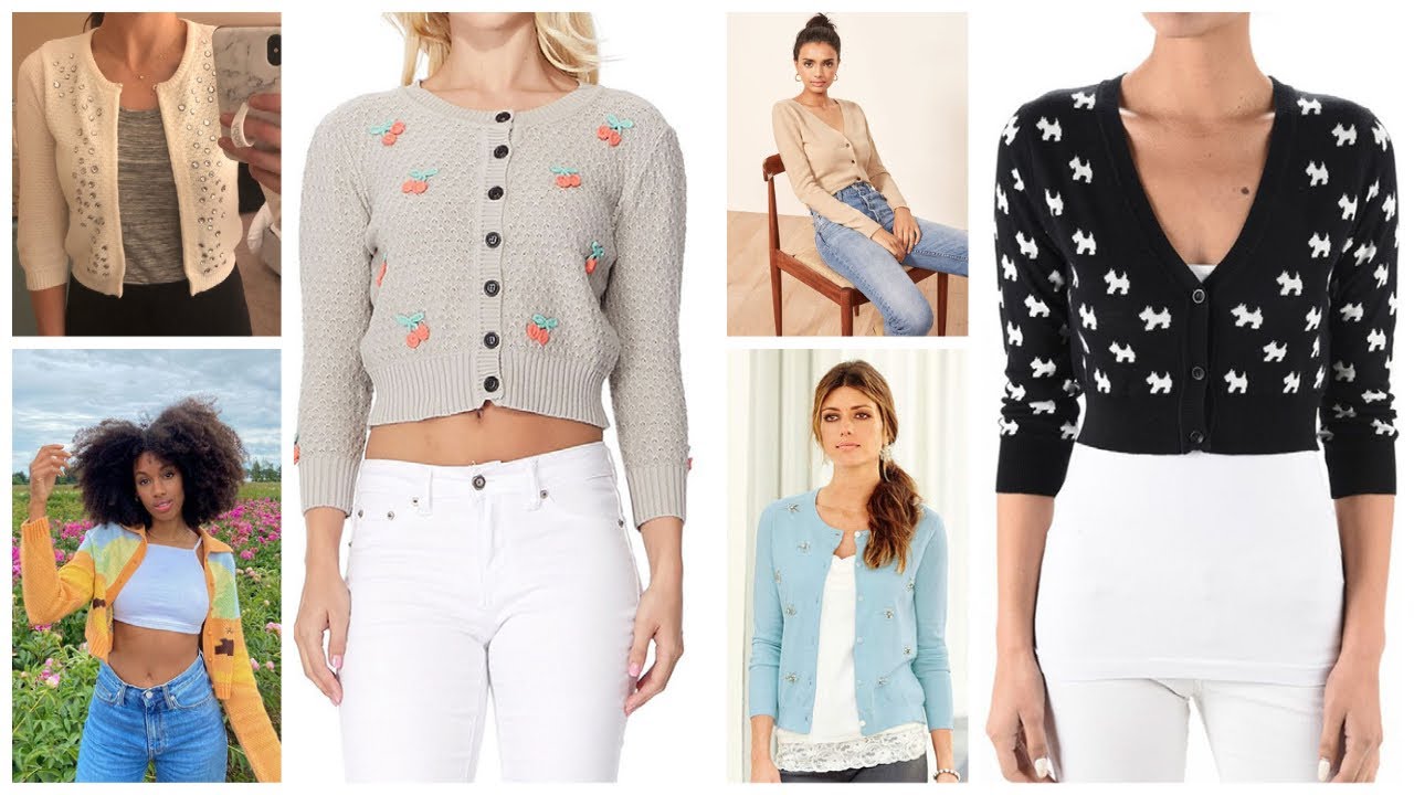 Branded Embellished Cropped Cardigans 