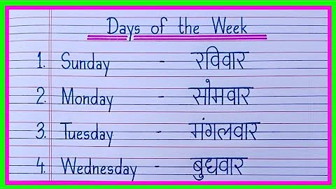 Sunday Monday |Days Name |Days of the Week |Sunday Monday Ki Spelling | Weeks Name