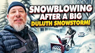 Snowblowing After A Heavy Snowfall In Duluth, MN | Winter Cleanup Adventure