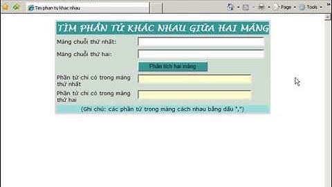 Bài giải thiết kế form tìm phần tử khác nhau giữa hai mảng bằng ngôn ngữ php