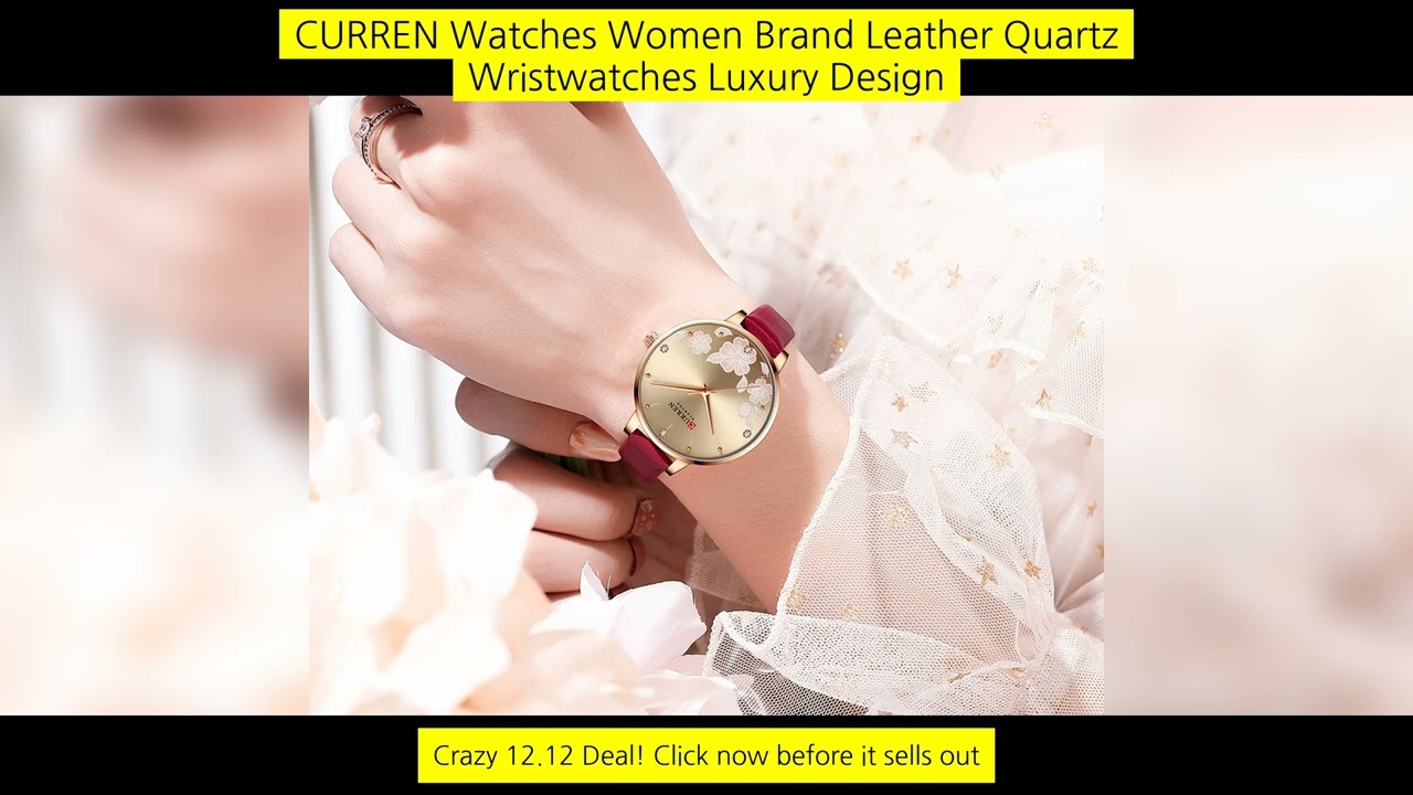 Curren Watches Women Brand Leather Quartz Wristwatches Luxury Design Clock For