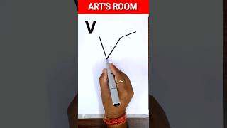 Easy drawing with letter V #shorts #easydrawing #artsroom