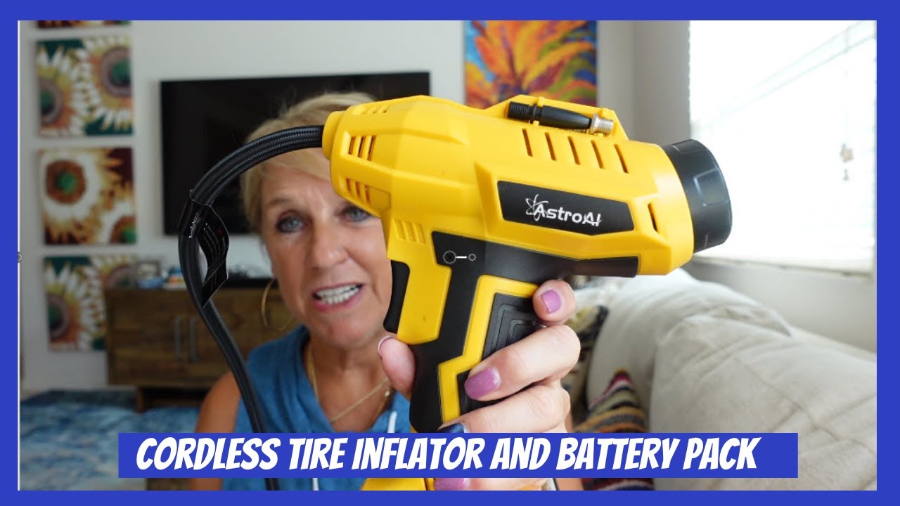 On Amazon Cordless Tire Inflator with Battery Pack To Charge in Your ...