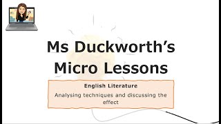 Micro lesson: analysing a technique and discussing the effect