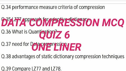Data compression MCQ based one liner Part 6
