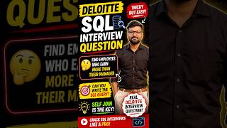 Deloitte SQL Interview Question 🤯 | Employees Earning More Than Their Manager#sqlinterview#deloitte