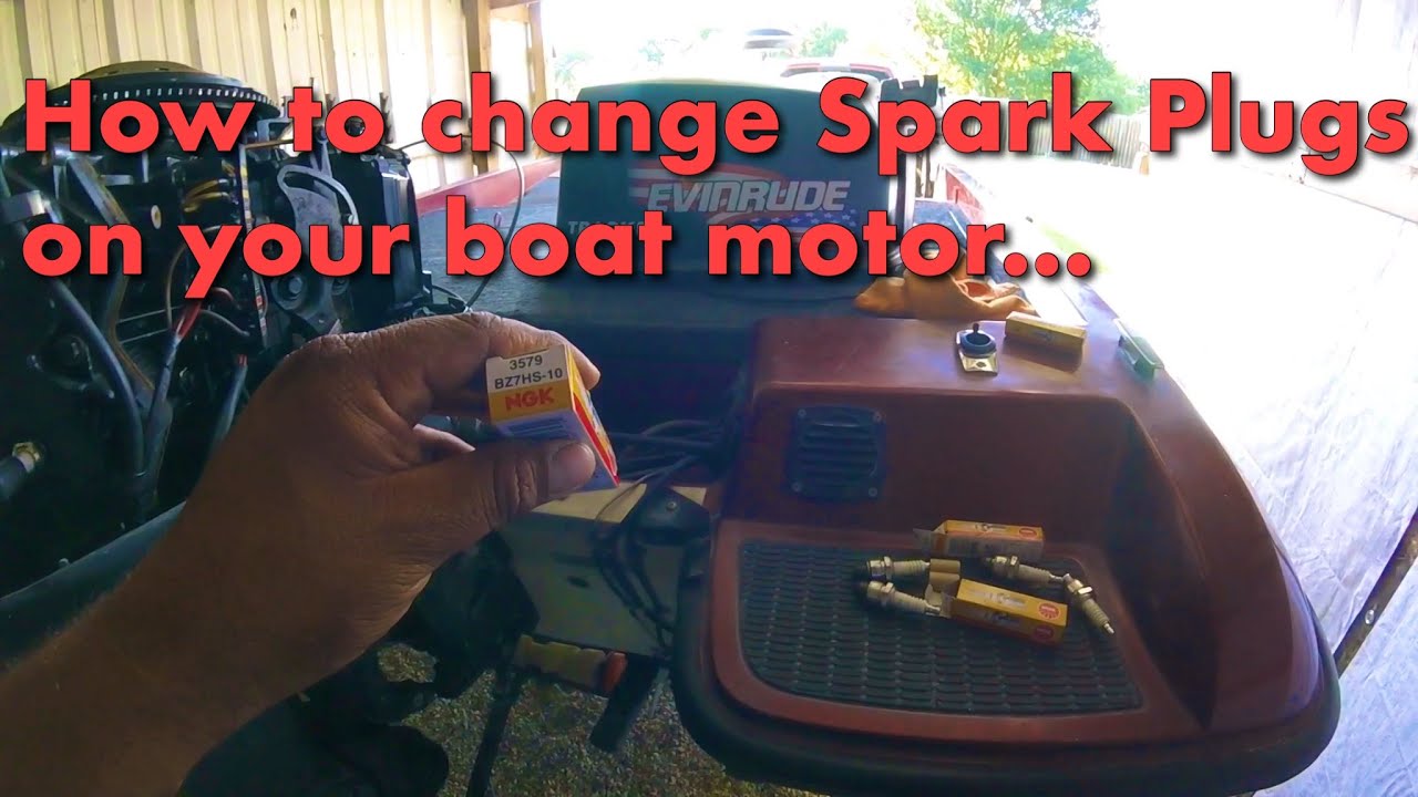 How to change plugs on a EVINRUDE 115 boat motor... YouTube