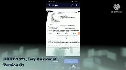 KCET-2021 , PHYSICS KEY ANSWER ( UNOFFICIAL ) , Version - C3