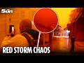 Greek island turns RED after Saharan dust storm blankets area