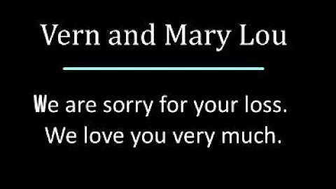 To Mom and Vern with love
