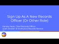 Sign up as a new records officer