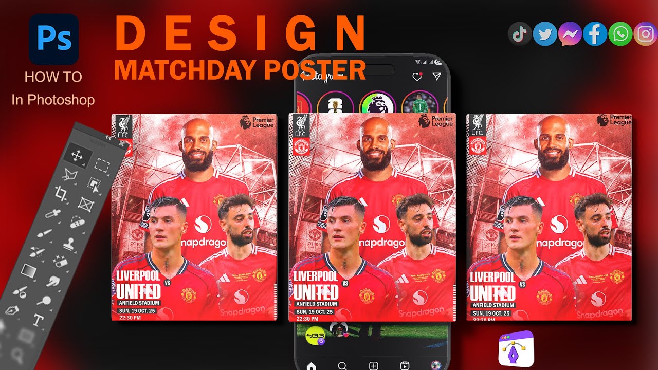 🔥 How to Design a Football Matchday Poster in Photoshop 2025 Full ...