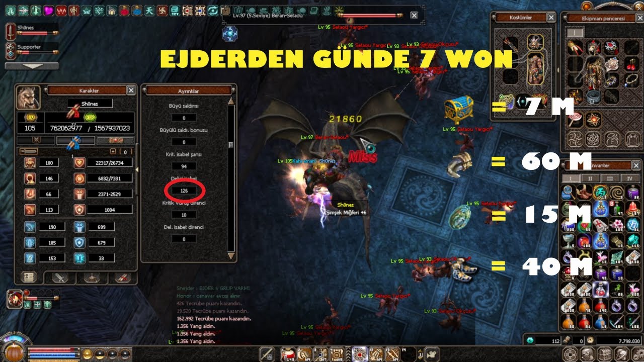 126 DELİCİ İLE EJDER KESMEK !! EFSANE HASAR METİN 2 TR ALESTA-27