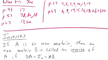Matrix Inverses Lecture 2 5 20