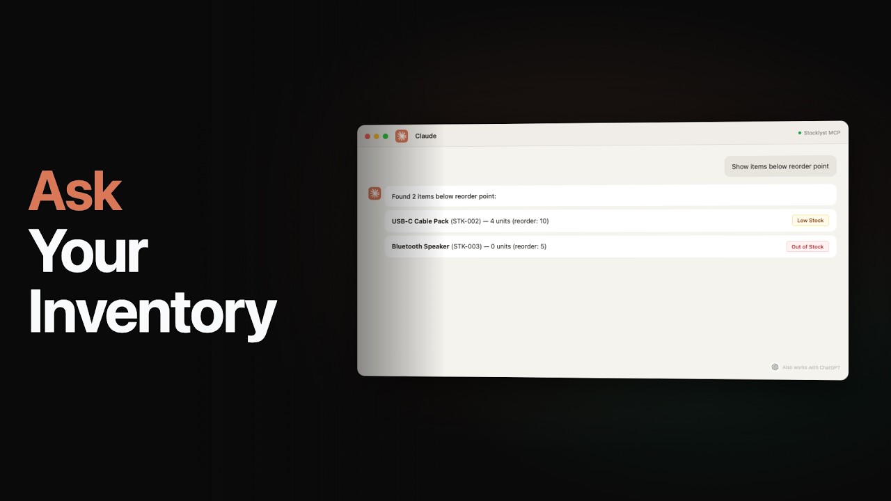 Stocklyst + AI — Manage Inventory with Claude, ChatGPT & MCP