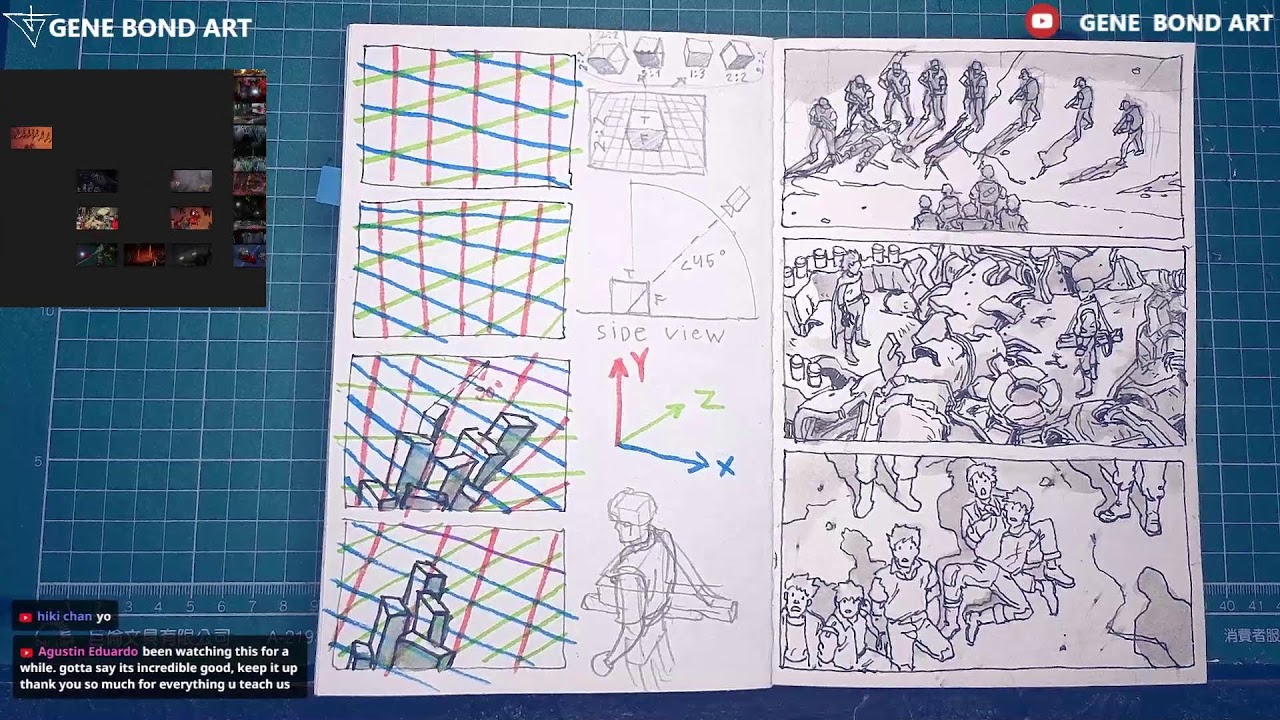 How to draw bird view in perspective. Famous AKIRA camera angle