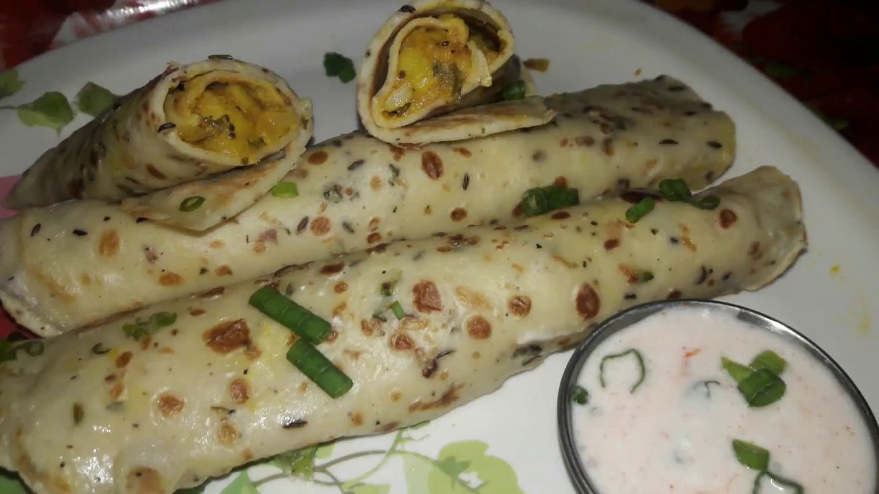 यूट्यूब पर पहली बार potato stuffed pancake roll, by nazish cooking hindi