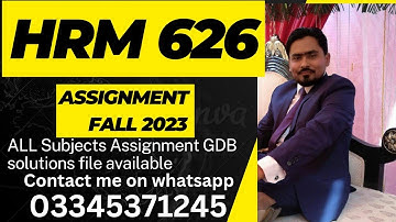 Hrm 626 Assignment solution Fall 2023