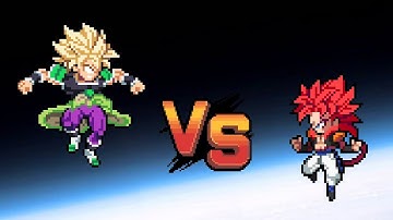 [DB sprite animation]#3 Gogeta SSJ4 vs DBS Broly