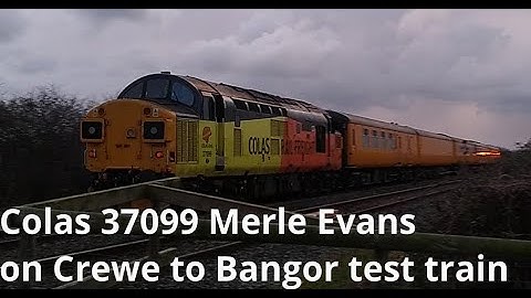 Prestatyn 29.1.2019 - Colas 37099 Merle Evans on Network Rail test train