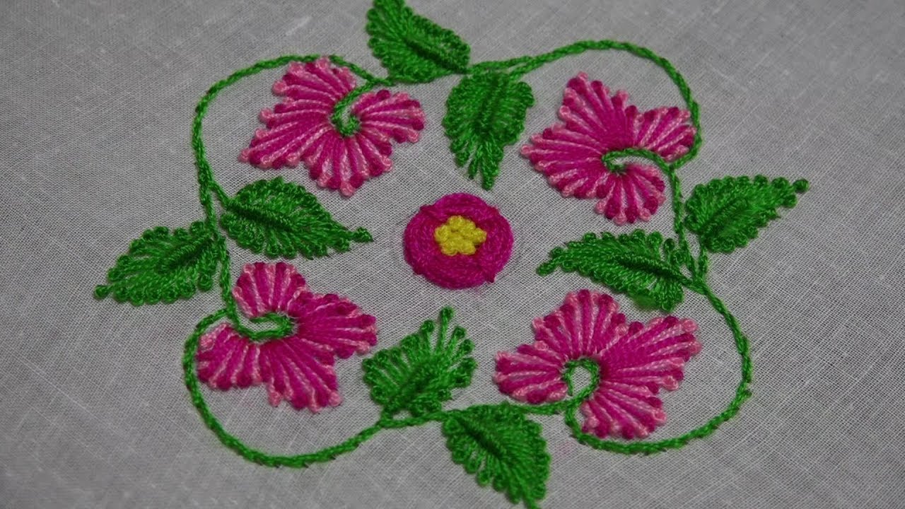 Hand Embroidery Flower Embroidery Pistil Stitch, Stem Stitch YouTube