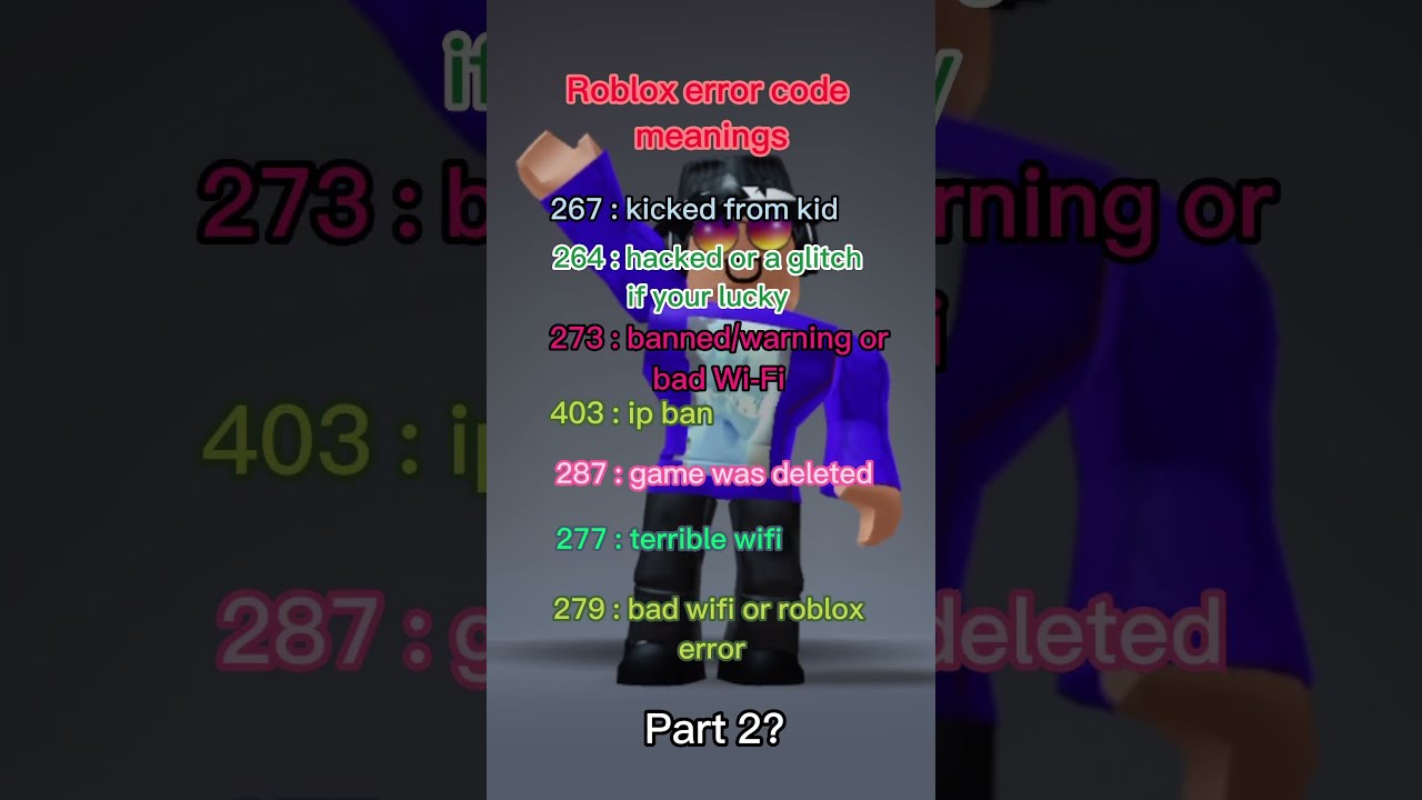 Roblox Error Code Meanings Shorts Errorcodes