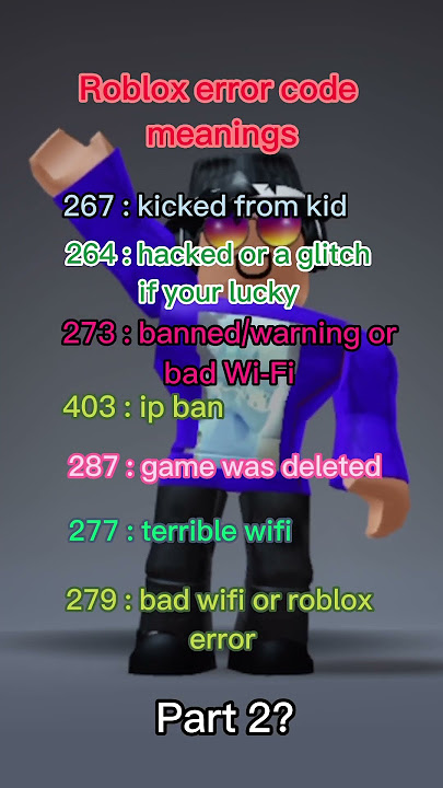 Roblox error code meanings #shorts #errorcodes