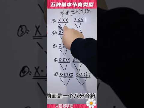 五种节奏类型结合谱子练习，简谱视唱初级篇17，@华语歌曲频道-d2j