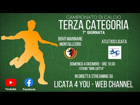 ➡️LIVE Bova Marina Montallegro - Atletico Licata / La 7° giorn. del campionato di Terza Categoria