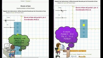 2 students making geogebra activities in Moodle (side-by-side)