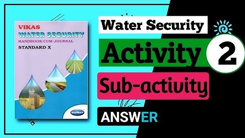 Std 10th | Water Security Book | Activity 2 | Sub Activity | Unit 2 | Answer | Solution Buddy
