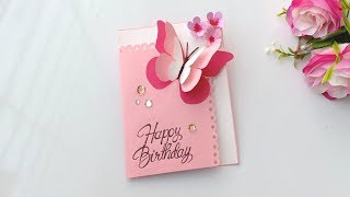 Butterfly Pop Up Birthday Card \/ Handmade easy card Tutorial