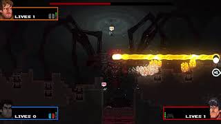 Broforce multiplayer gameplay - FINAL BOSS level 15 - SATAN TRUE FORM: LORD OF TERROR