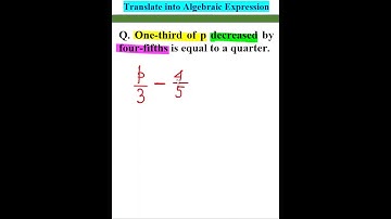 Translate into Algebraic Expression #shorts #maths #algebra #mathpractice