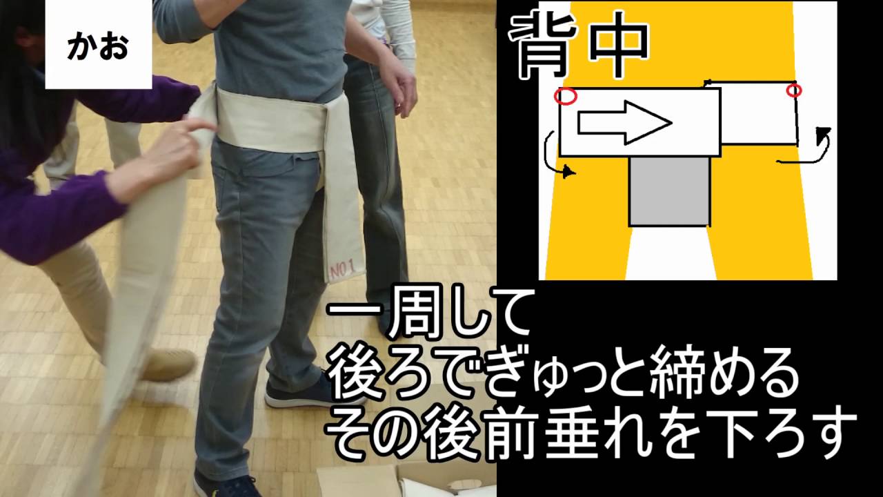 大沢わんぱく相撲　まわしの締め方