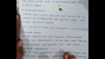 types of errors in c language telugu