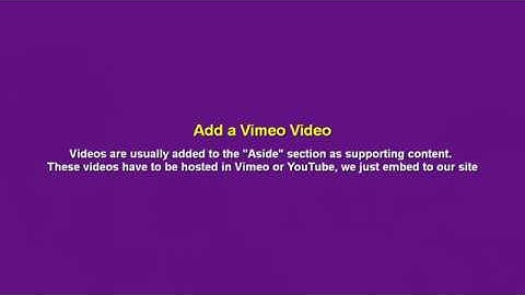 Adding a vimeo video