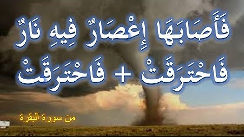 فاحترقت + فأصابها إعصار فيه نار فاحترقت ® من سورة البقرة