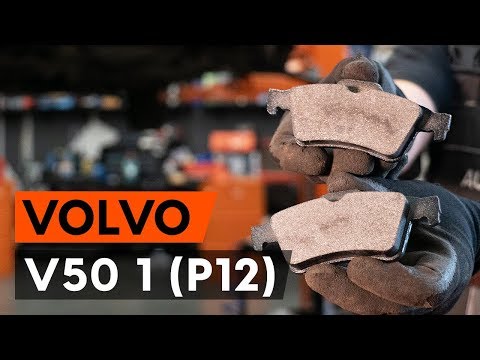 How to change rear brake pads / rear brake pad set on VOLVO V50 1 (P12) [TUTORIAL AUTODOC]