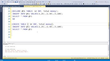 Advanced Databases - Table Variables and Temporary Tables (SQL Server)