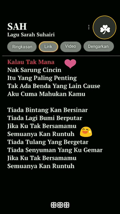 Lirik Lagu Tiada Bintang Kan Bersinar, ( Lagu Sarah Zuhairi & Alfie Zumi ) 😊🙏