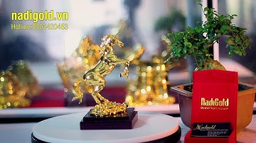 Tượng ngựa phong thủy mạ vàng 24k