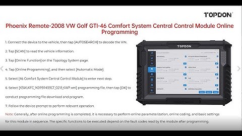 2008 VW GTI : 46 Comfort System Central Control Module Online Programming