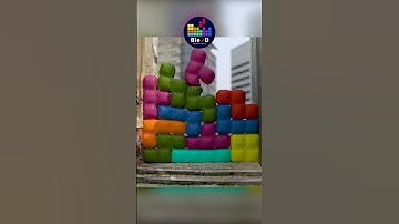 PADDED TETRIS #shorts  #blender #puzzle #softbody #テトリス #тетрис #animation #satisfying #blender