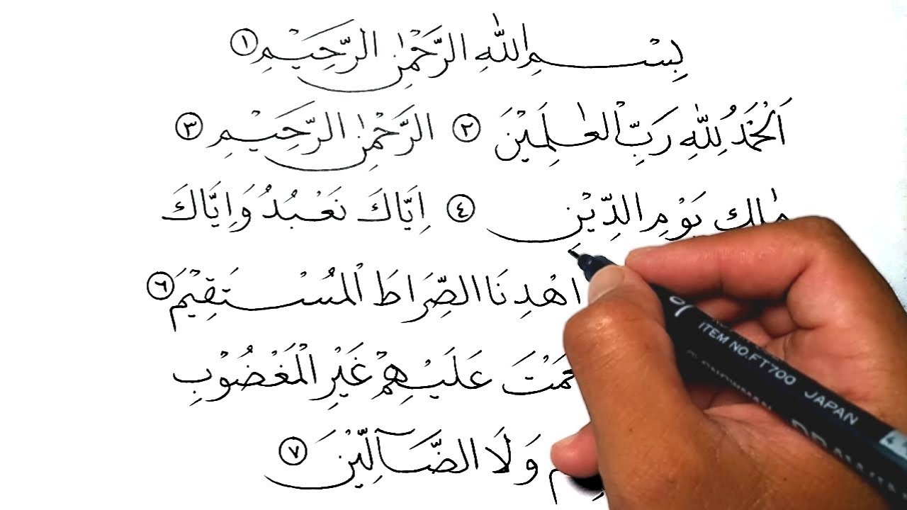 Cara Menulis Arab yang Bagus dengan Pulpen Surat Al Fatihah YouTube
