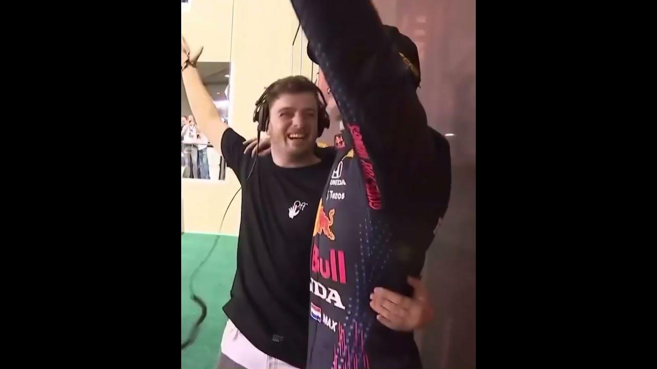 Max Verstappen celebrates with Martin Garrix #shorts